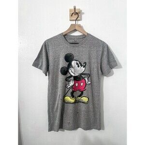 Disney Mickey Mouse T-Shirt Small Vintage Style Heathered Grey Unisex